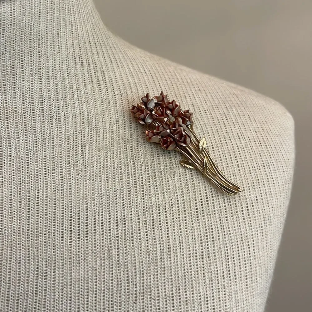 Vintage Rose Flower Pin DM 1997 “David Monn” Rose Bouquet